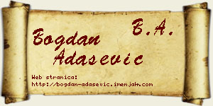 Bogdan Adašević vizit kartica